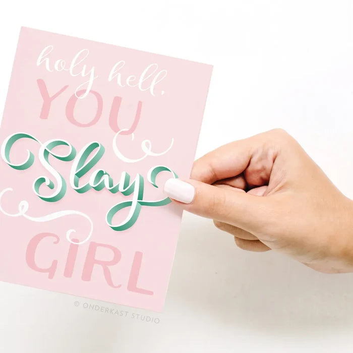 Easyhand Goods Holy Hell You Slay Girl Greeting Card