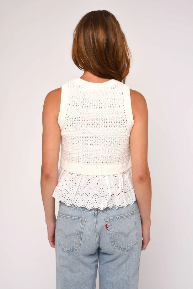 EBBA SWEATER TANK IN WHITE