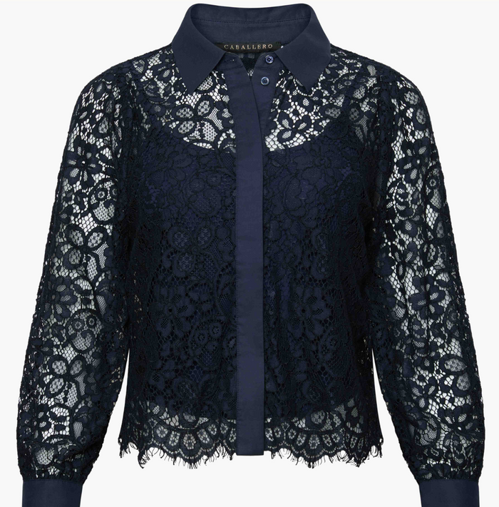 Emmie Top in Dark Navy Lace