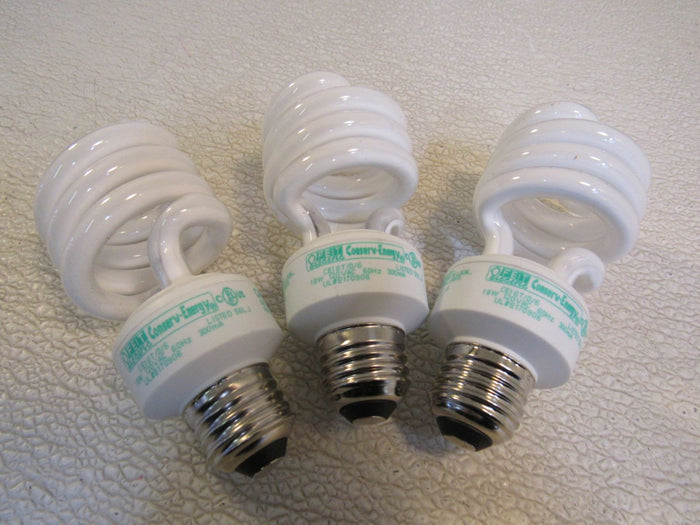Feit-Elecrtic-Fluroscent-Light-Bulbs-Lot-of-3-White-18W-120-VAC-60Hz-300mA-670 3