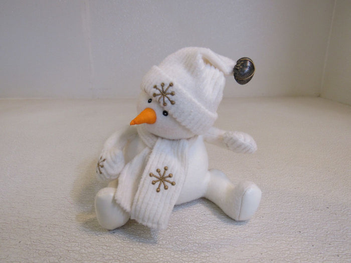 First-Main-Inc-Marshmallow-Plush-Snowman-Off-White-Gold-Snowflakes-5420XS1414-898 3