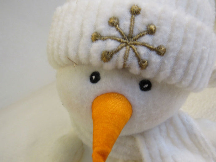 First-Main-Inc-Marshmallow-Plush-Snowman-Off-White-Gold-Snowflakes-5420XS1414-898 5