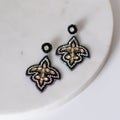 NolaCajun Fleur De Lis Beaded Earrings Black Gold Louisiana Jewelry New Orleans
