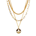 NolaCajun Fleur de Lis Layered Necklace Front View Louisiana New Orleans Jewelry