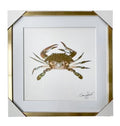 NolaCajun Framed Gold Foil Crab Louisiana Cajun Wall Art New Orleans