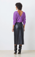 FRIDA LEATHER SKIRT IN NOIR