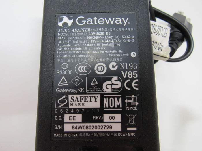Gateway-AC-DC-Adapter-Input-100-240V-50-60Hz-Output-19V-ADP-90SB-BB-304 5