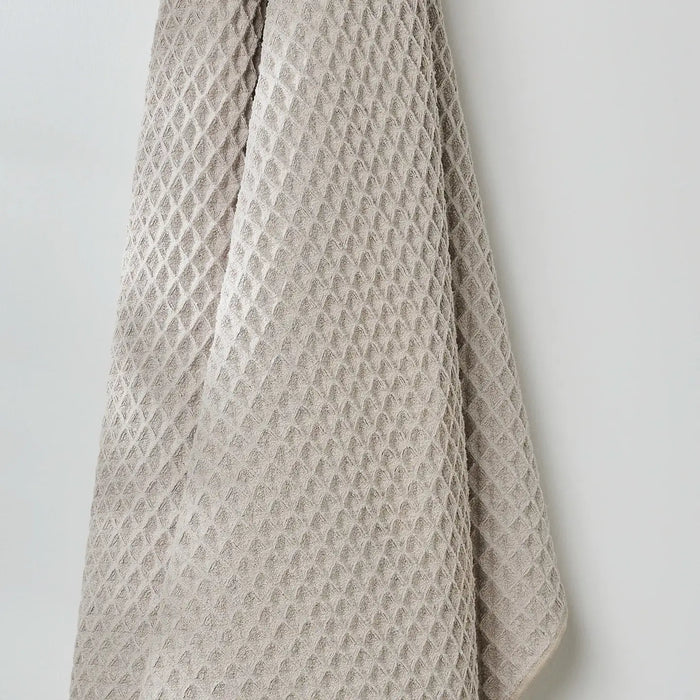 Geometry Taupe Waffle Bath Towel