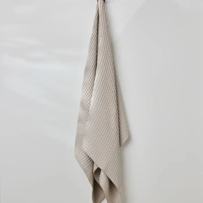 Geometry Taupe Waffle Bath Towel
