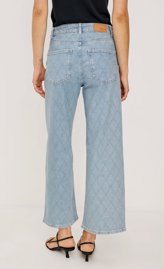 GETTY CROP JEANS IN QUILTED STUD