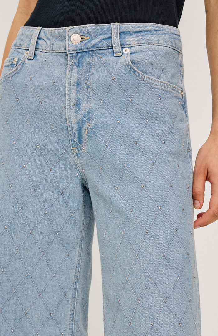 GETTY CROP JEANS IN QUILTED STUD