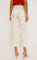 Getty Crop Wide Leg Ecru Romantic Floral