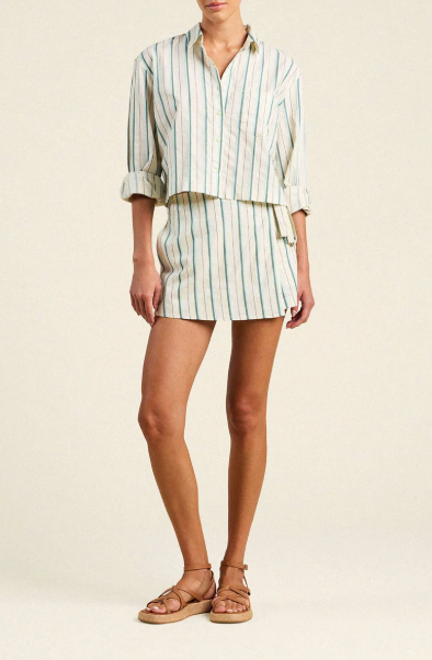 GRACIA SKORT IN VERDE STRIPES
