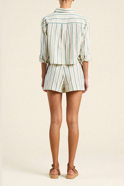 GRACIA SKORT IN VERDE STRIPES