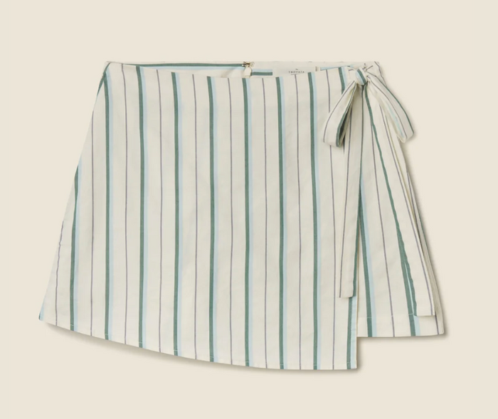 GRACIA SKORT IN VERDE STRIPES