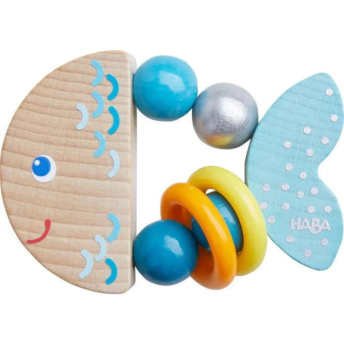HABA USA Rattlefish Wooden Baby Rattle