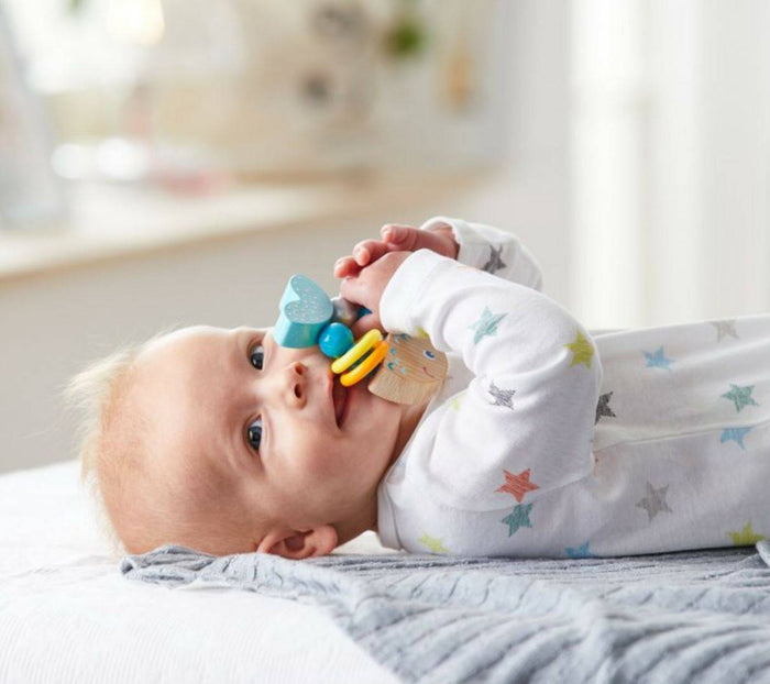 HABA USA Rattlefish Wooden Baby Rattle