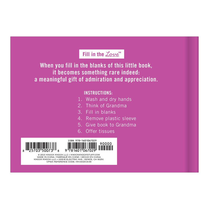 Hachette Book Group What I Love About Grandma Fill in the Love Book