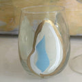 NolaCajun Hand Painted Triple Oyster Glassware Louisiana Cajun Barware New Orleans