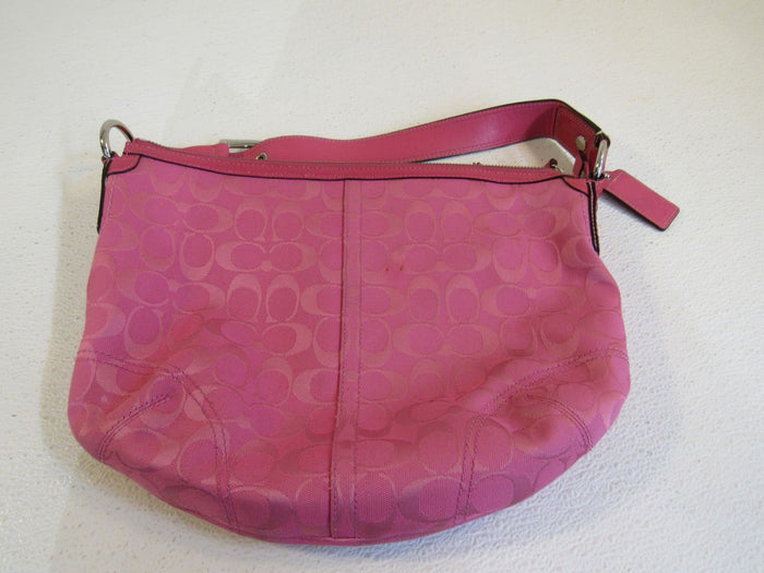 Coach-Handbags-Shoulder-Hobo-Purse-Pink-Fabric-Leather-A0920-F13115-104 1
