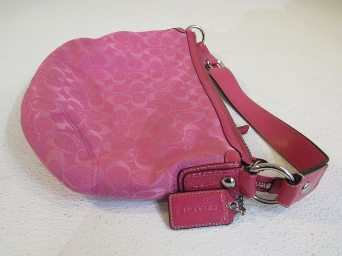 Coach-Handbags-Shoulder-Hobo-Purse-Pink-Fabric-Leather-A0920-F13115-104 3