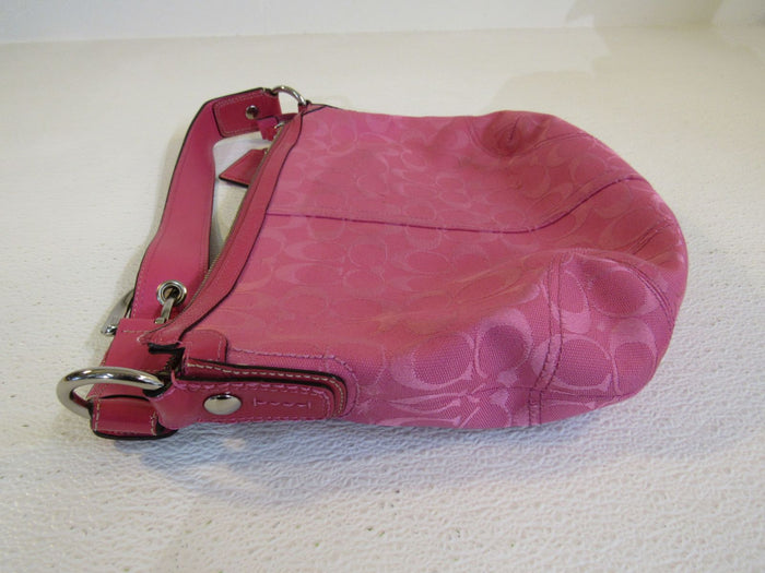 Coach-Handbags-Shoulder-Hobo-Purse-Pink-Fabric-Leather-A0920-F13115-104 5