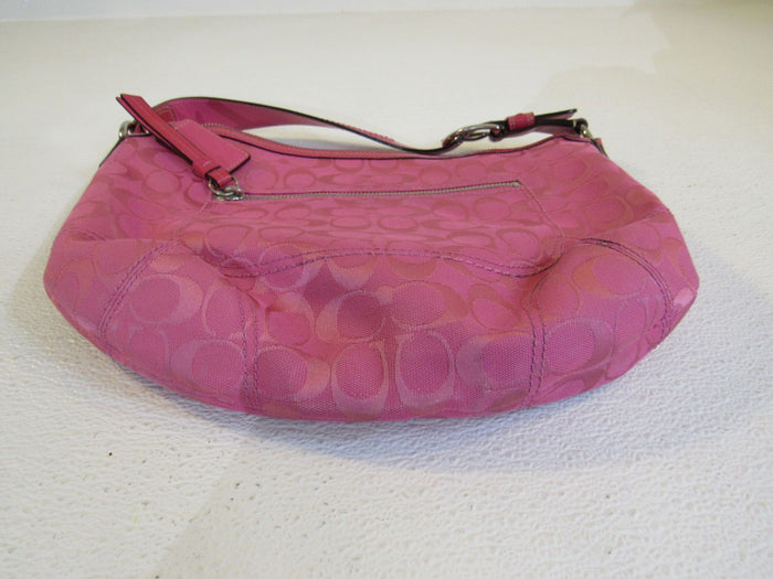 Coach-Handbags-Shoulder-Hobo-Purse-Pink-Fabric-Leather-A0920-F13115-104 6