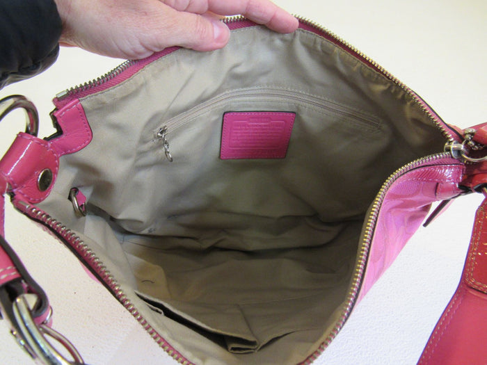 Coach-Handbags-Shoulder-Hobo-Purse-Pink-Fabric-Leather-A0920-F13115-104 8
