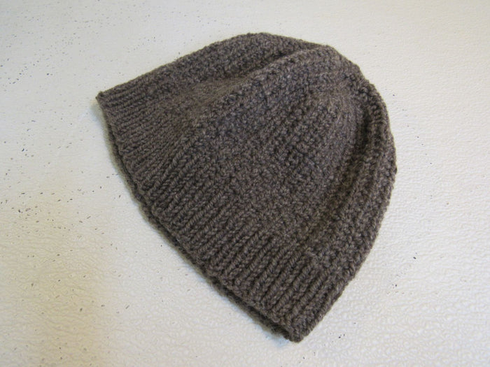 Handcrafted-Beanie-Dark-Brown-Textured-Merino-Adult-436 1