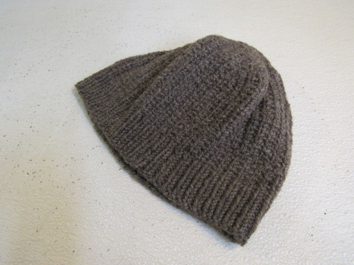 Handcrafted-Beanie-Dark-Brown-Textured-Merino-Adult-436 2