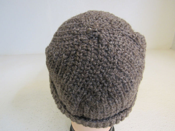 Handcrafted-Beanie-Dark-Brown-Textured-Merino-Adult-436 5