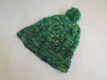 Handcrafted-Beanie-Hat-Green-Chartreuse-Black-Pom-Pom-Merino-Female-Adult-422 1