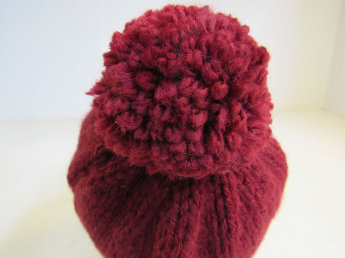 Handcrafted-Beanie-Owl-Hat-Cranberry-Pom-Pom-Merino-Female-Adult-444 6