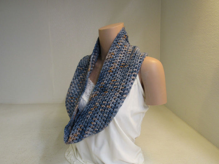 Handcrafted-Cowl-Blue-Orange-Crocheted-Merino-Female-Adult-482 1