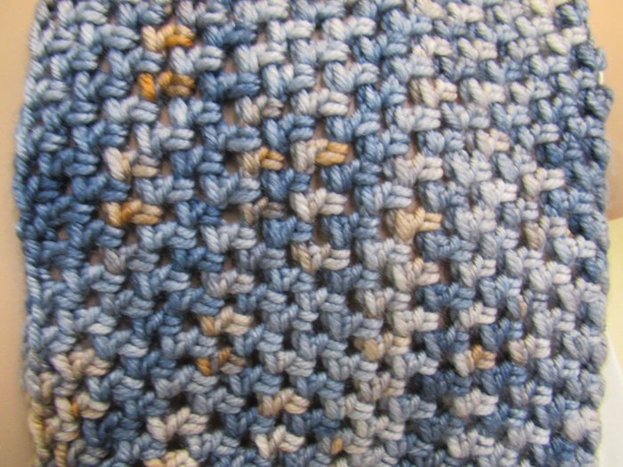 Handcrafted-Cowl-Blue-Orange-Crocheted-Merino-Female-Adult-482 5