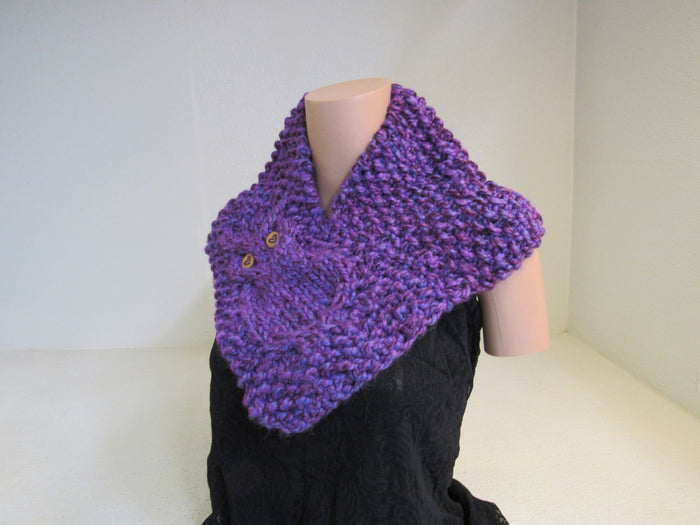 Handcrafted-Owl-Cowl-Blue-Purple-Textured-Merino-Female-Adult-464 2