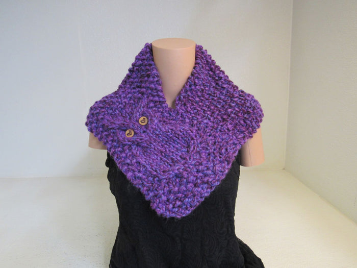 Handcrafted-Owl-Cowl-Blue-Purple-Textured-Merino-Female-Adult-464 3