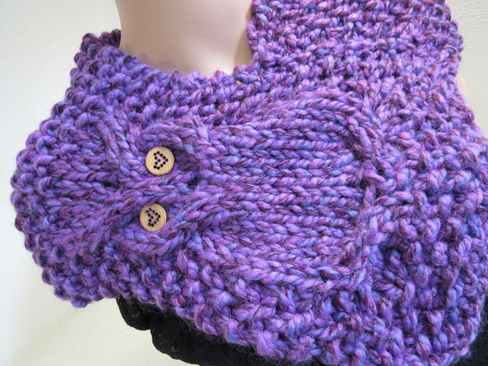Handcrafted-Owl-Cowl-Blue-Purple-Textured-Merino-Female-Adult-464 7