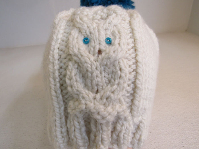 Handcrafted-Owl-Hat-Cream-Teal-Pom-Pom-Acrylic-Wool-Female-Adult-470 5