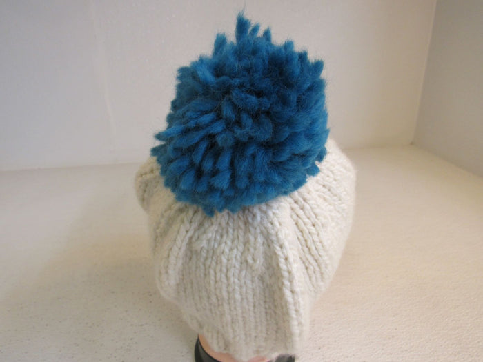 Handcrafted-Owl-Hat-Cream-Teal-Pom-Pom-Acrylic-Wool-Female-Adult-470 6