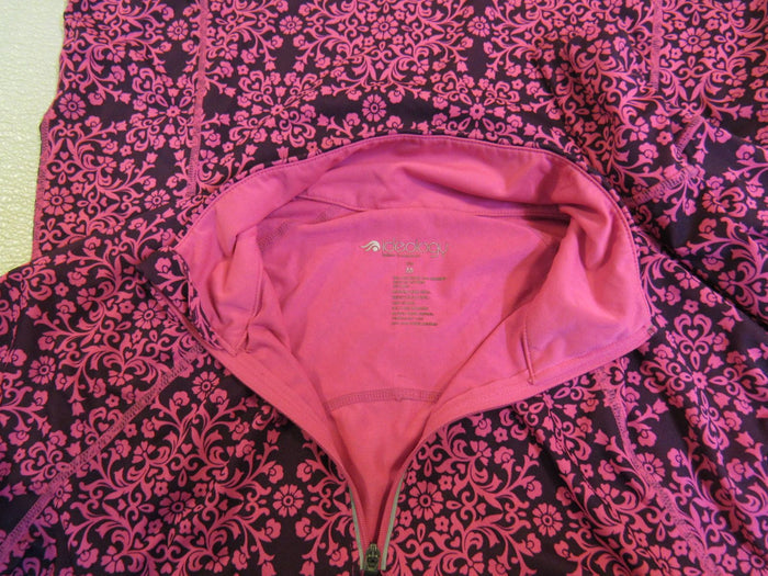 ideology-Quarter-Zip-Top-Jacket-Pullover-Female-Adult-Size-M-Pinks-Floral-332 7