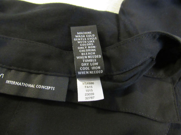 INC-Dress-Shirt-Black-Button-Down-Polyester-Rayon-Female-Size-L-600 6