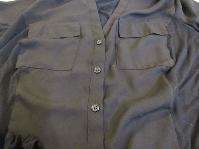 INC-Dress-Shirt-Black-Button-Down-Polyester-Rayon-Female-Size-L-600 7
