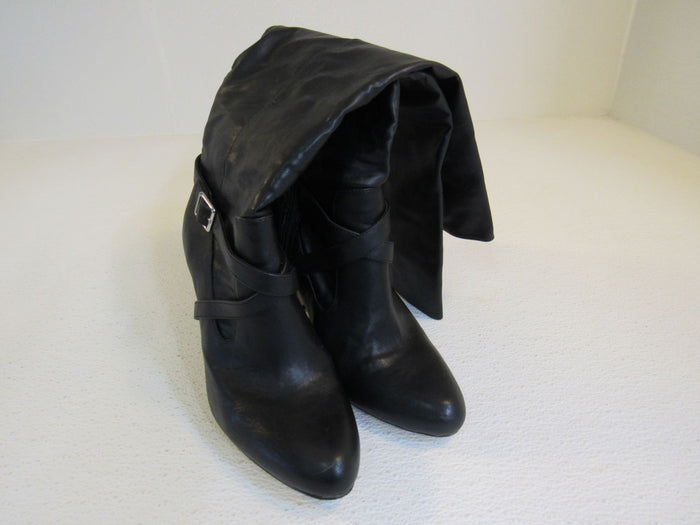 INC-International-Concepts-Mid-Calf-Boots-Black-Tall-Faux-Leather-Female-Size-8M-300 3