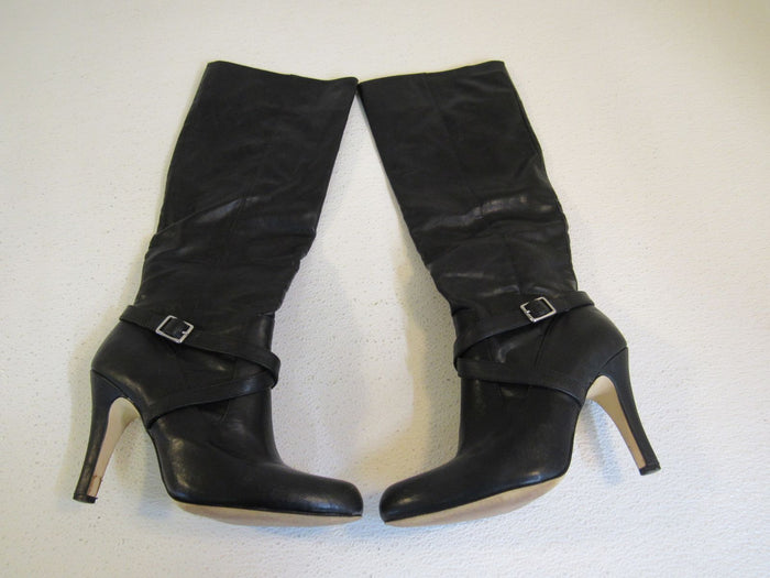 INC-International-Concepts-Mid-Calf-Boots-Black-Tall-Faux-Leather-Female-Size-8M-300 4