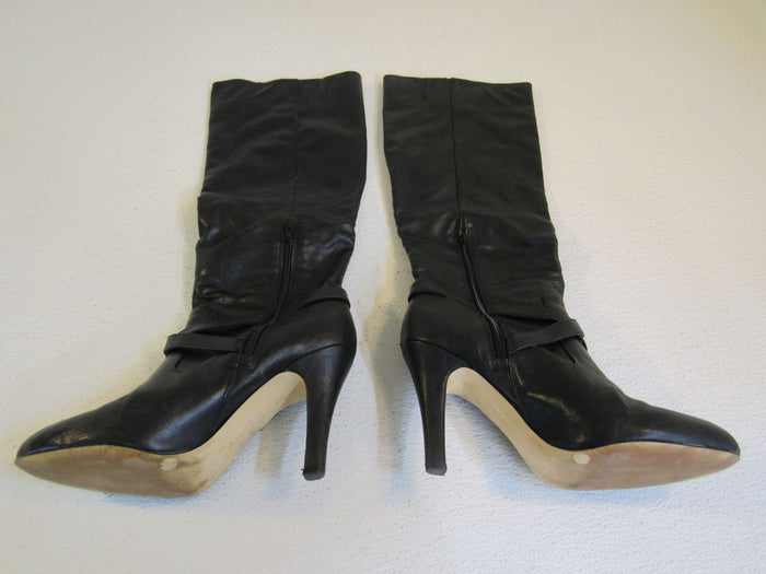 INC-International-Concepts-Mid-Calf-Boots-Black-Tall-Faux-Leather-Female-Size-8M-300 5