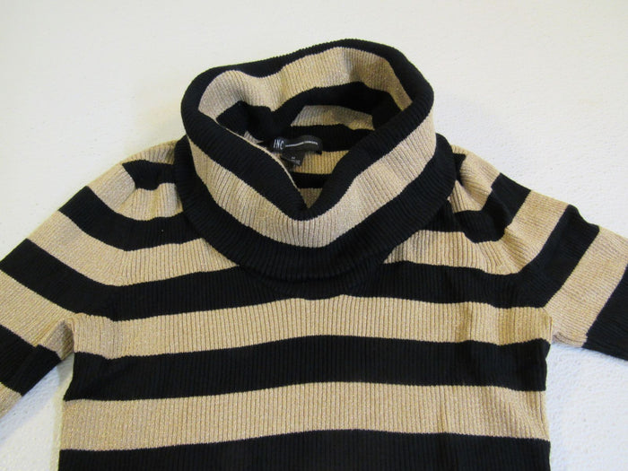 INC-International-Concepts-Sweater-Black-and-Gold-Striped-Medium-Rayon-Female-298 6