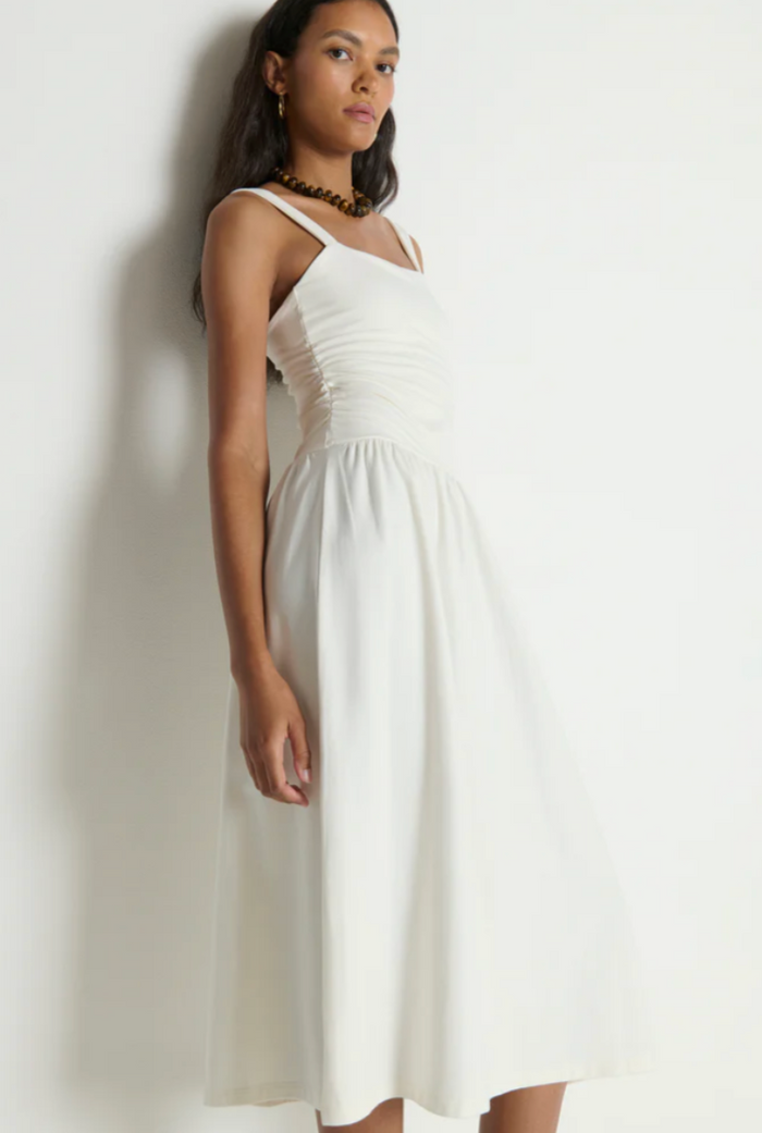 JENNIE MIDI DRESS IN PORCELAIN