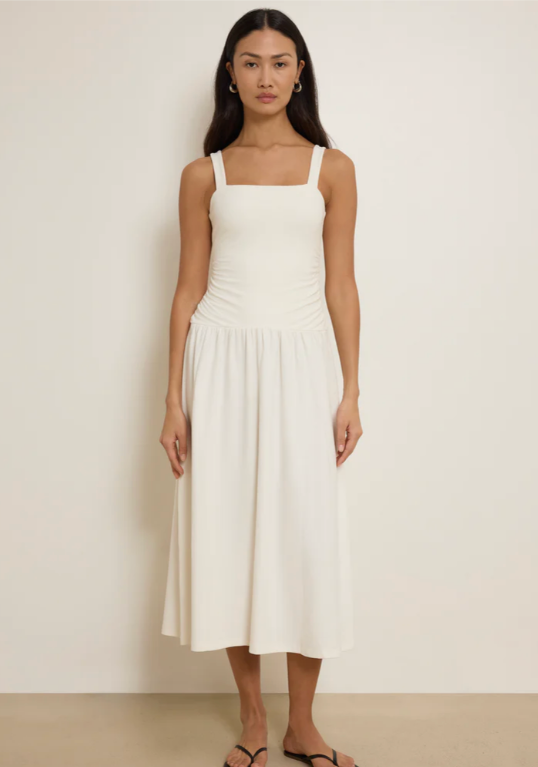 JENNIE MIDI DRESS IN PORCELAIN