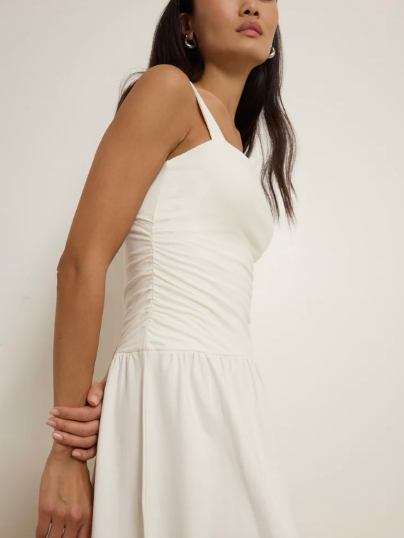 JENNIE MIDI DRESS IN PORCELAIN